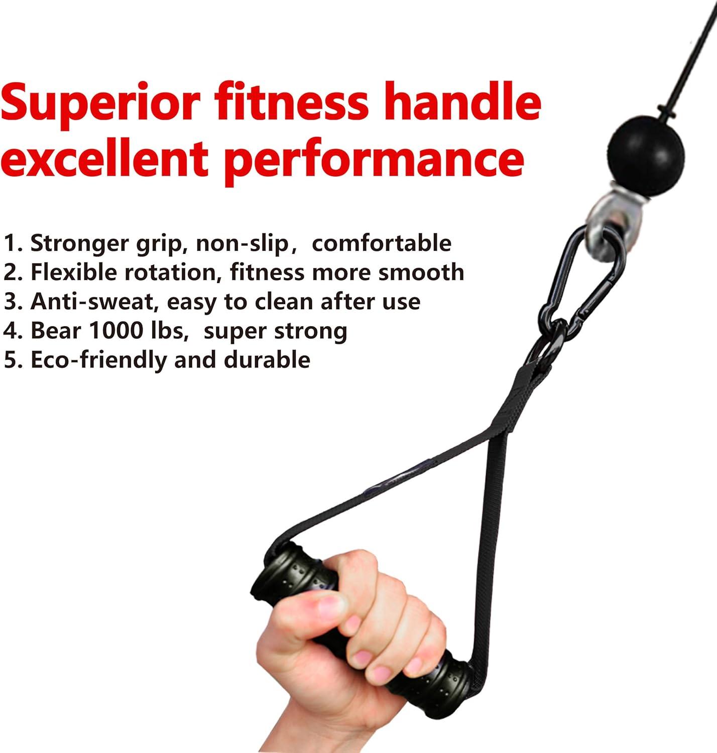 imageVigoog Heavy Duty Workout Handle Attachment for Cable Machine Pulley System amp Resistance Bands NonSlip Comfort Exercise Grip for Gym Home Fitness EquipmentCarbon Black xw