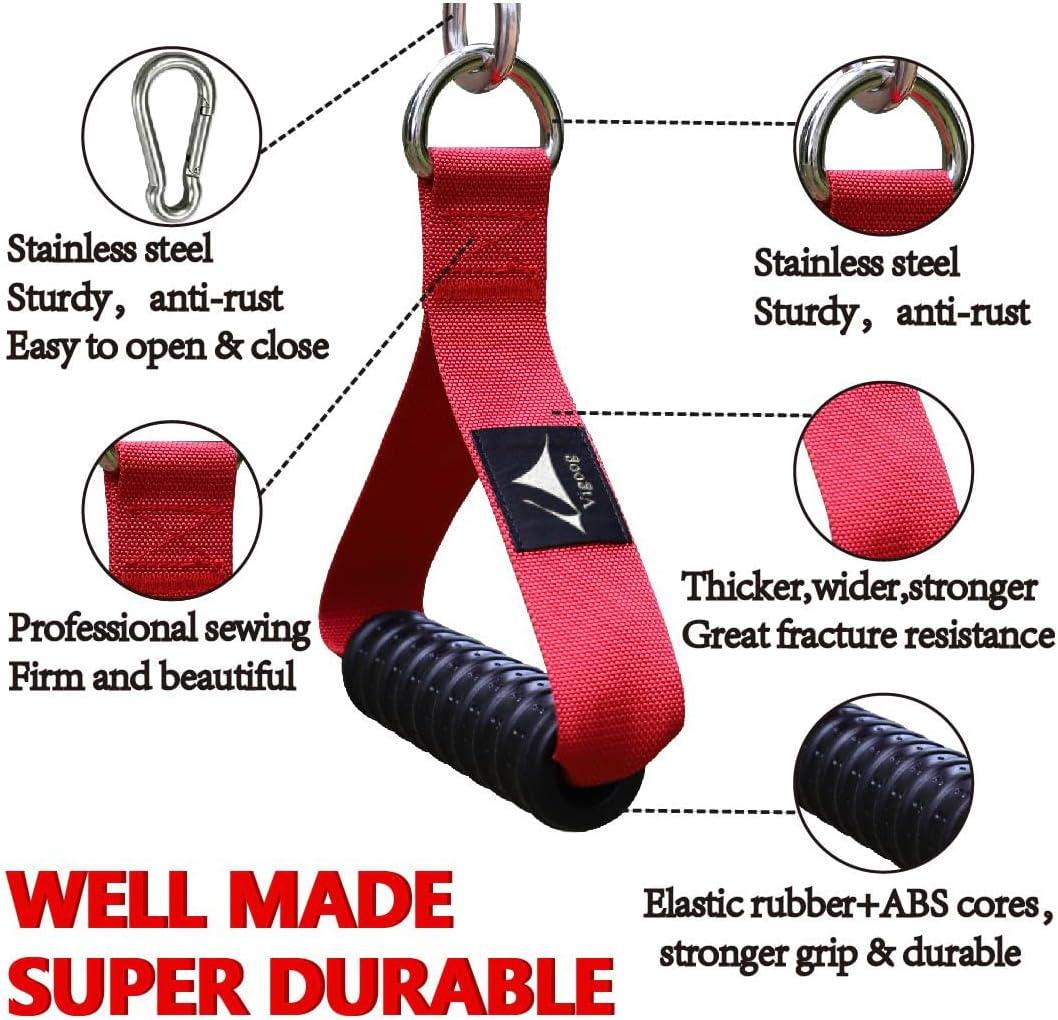 imageVigoog Heavy Duty Workout Handle Attachment for Cable Machine Pulley System amp Resistance Bands NonSlip Comfort Exercise Grip for Gym Home Fitness EquipmentGlory Red XW