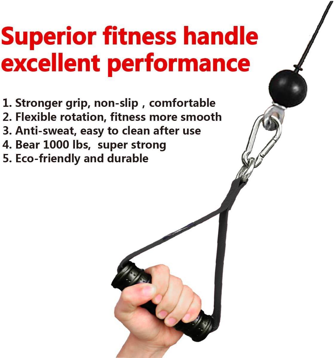 imageVigoog Heavy Duty Workout Handle Attachment for Cable Machine Pulley System amp Resistance Bands NonSlip Comfort Exercise Grip for Gym Home Fitness EquipmentSpace Black xw