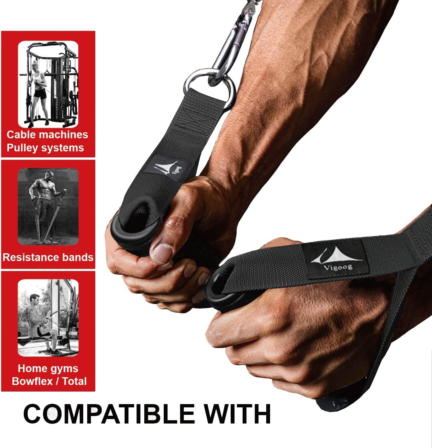 imageVigoog Heavy Duty Workout Handle Attachment for Cable Machine Pulley System amp Resistance Bands NonSlip Comfort Exercise Grip for Gym Home Fitness EquipmentSpace Black xw