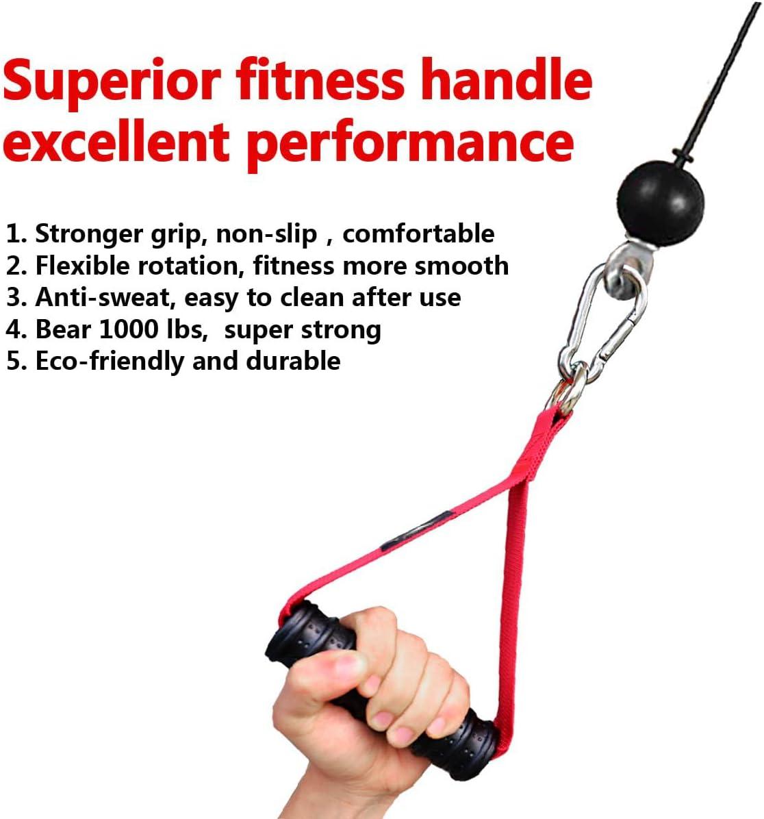 imageVigoog Heavy Duty Workout Handle Attachment for Cable Machine Pulley System amp Resistance Bands NonSlip Comfort Exercise Grip for Gym Home Fitness EquipmentGlory Red XW