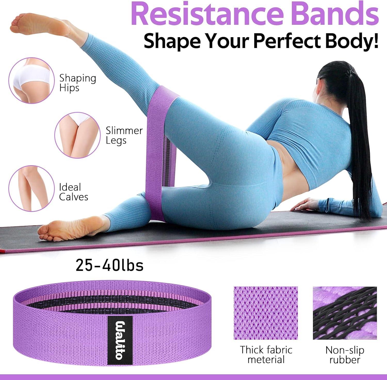 imageWALITO 7Pcs Barbell Pad Set for Hip Thrust Squat PadGym Accessories for Women with Bar BadBench Press with Gym Ankle StrapsResistance Bands for Working OutLifting StrapCarry BagPurple