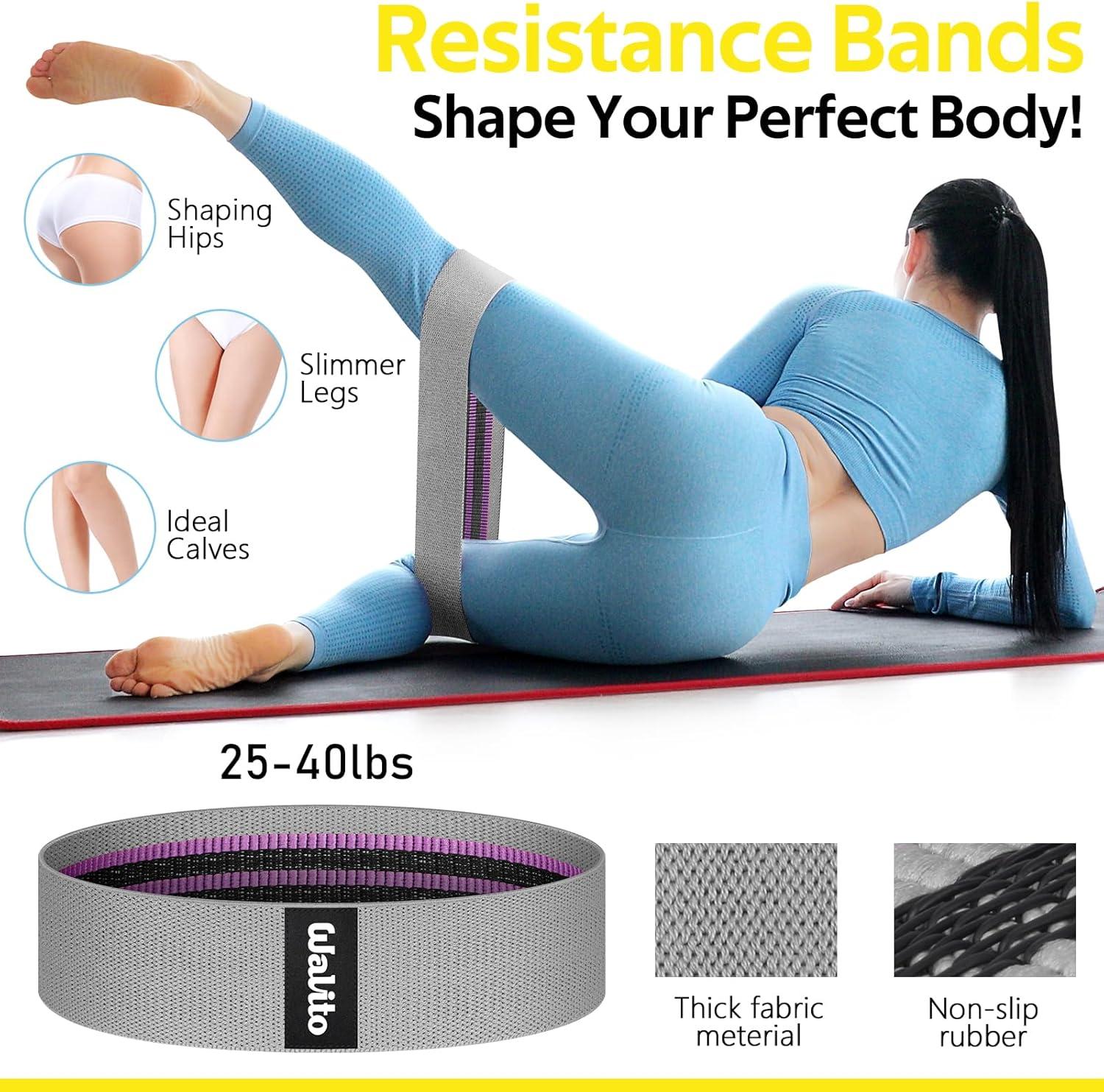 imageWALITO 7Pcs Barbell Pad Set for Hip Thrust Squat PadGym Accessories for Women with Bar BadBench Press with Gym Ankle StrapsResistance Bands for Working OutLifting StrapCarry BagBlack