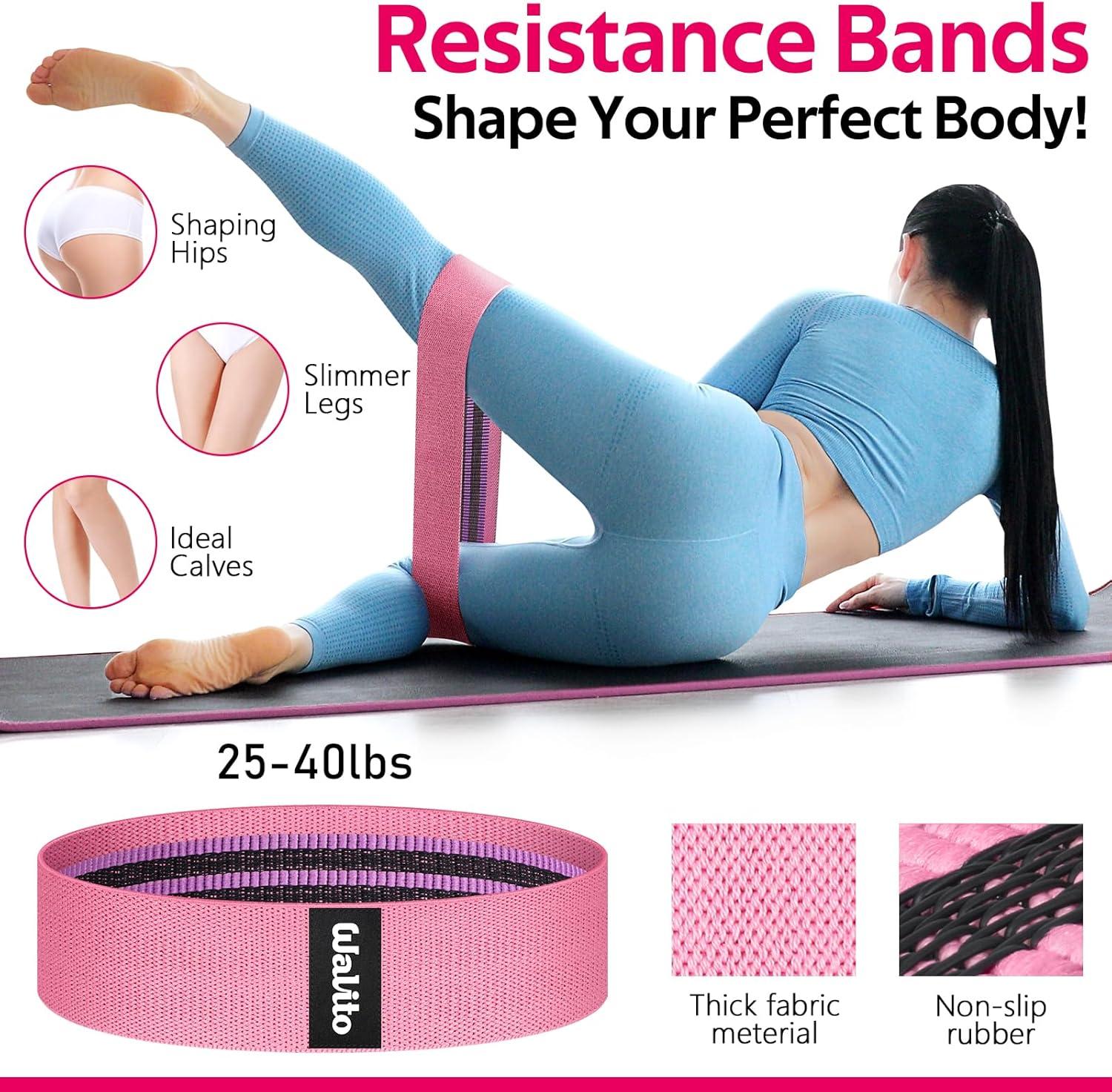 imageWALITO 7Pcs Barbell Pad Set for Hip Thrust Squat PadGym Accessories for Women with Bar BadBench Press with Gym Ankle StrapsResistance Bands for Working OutLifting StrapCarry Bag1Pink