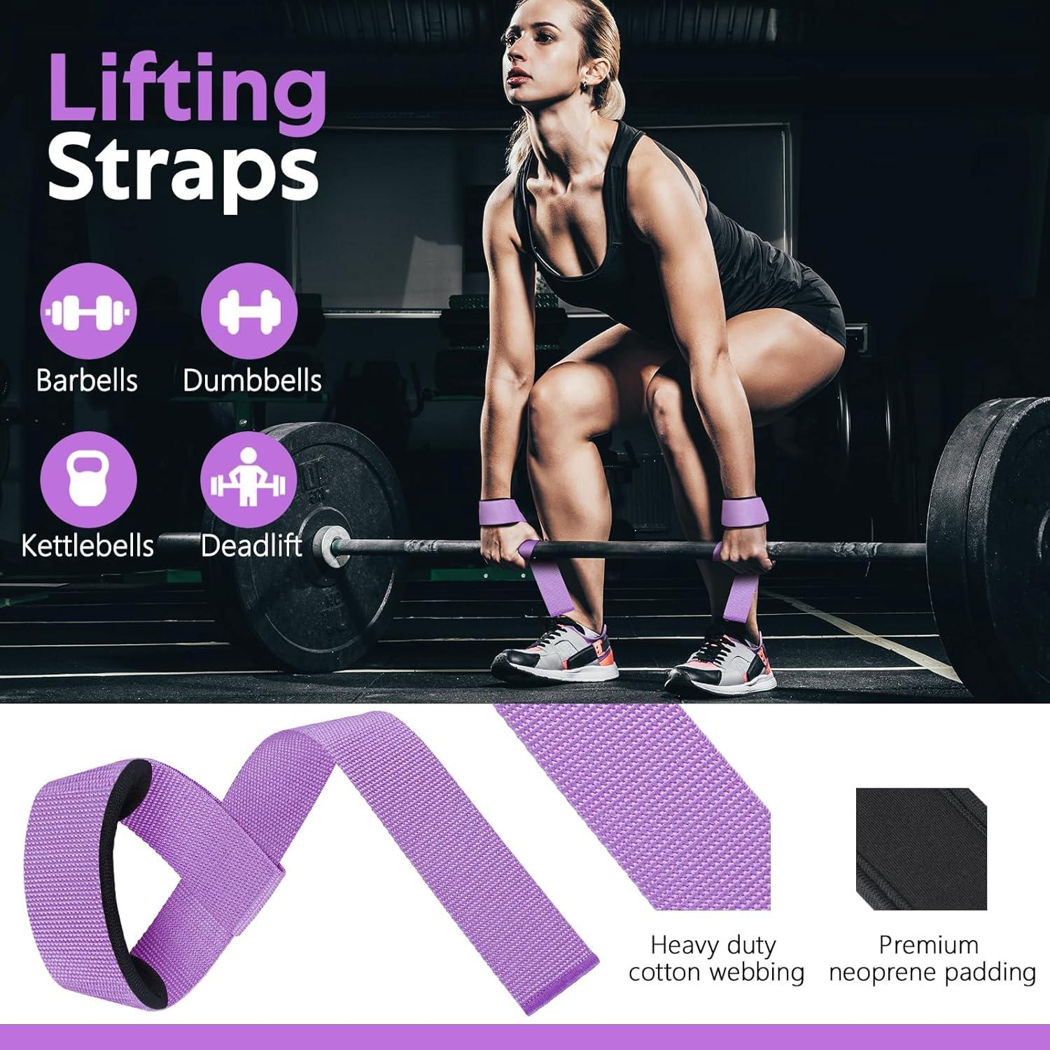 imageWALITO 7Pcs Barbell Pad Set for Hip Thrust Squat PadGym Accessories for Women with Bar BadBench Press with Gym Ankle StrapsResistance Bands for Working OutLifting StrapCarry BagPurple