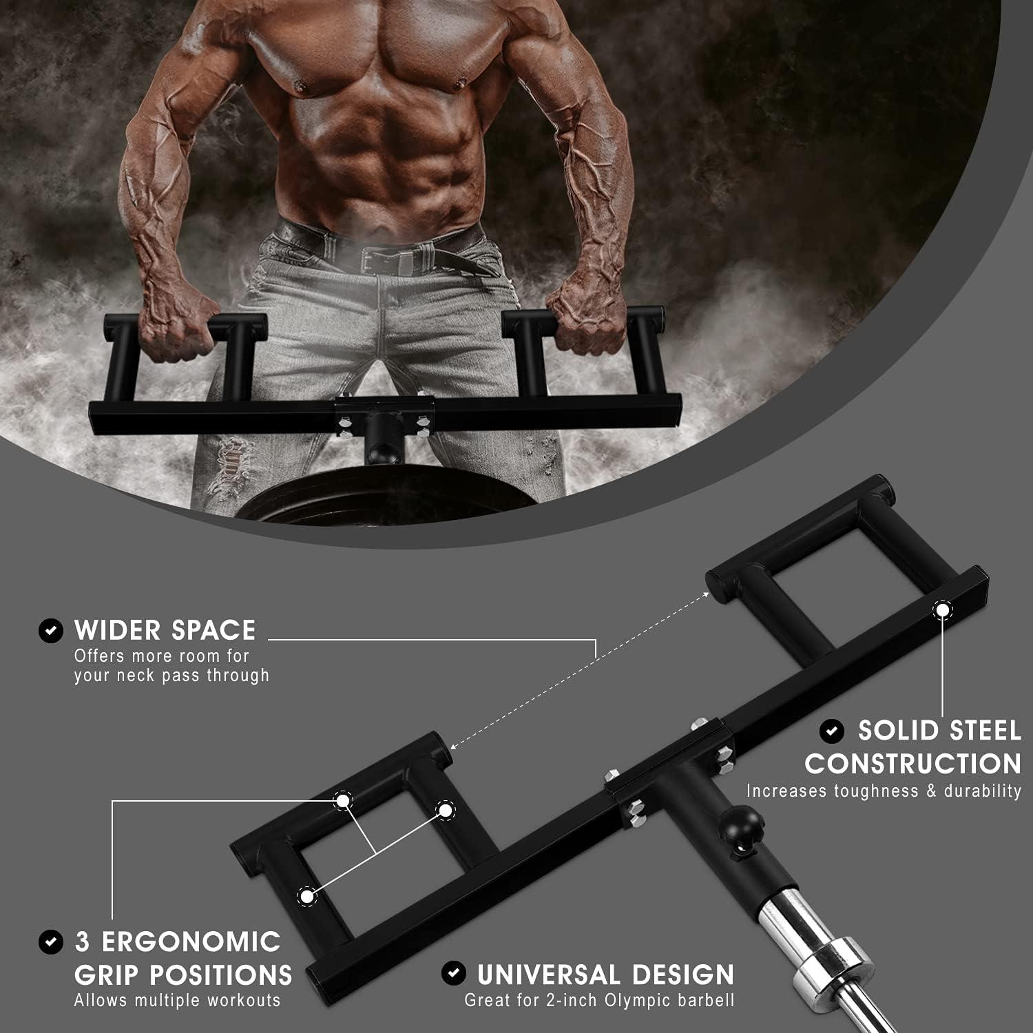 imageYes4All Viking Press Landmine Handle Attachment for 2Inch Olympic Barbell 3 Hand Grip Positions Support Home Gym for Deadlift Squat Workout Increased VersatilityA Black Viking Press Handle