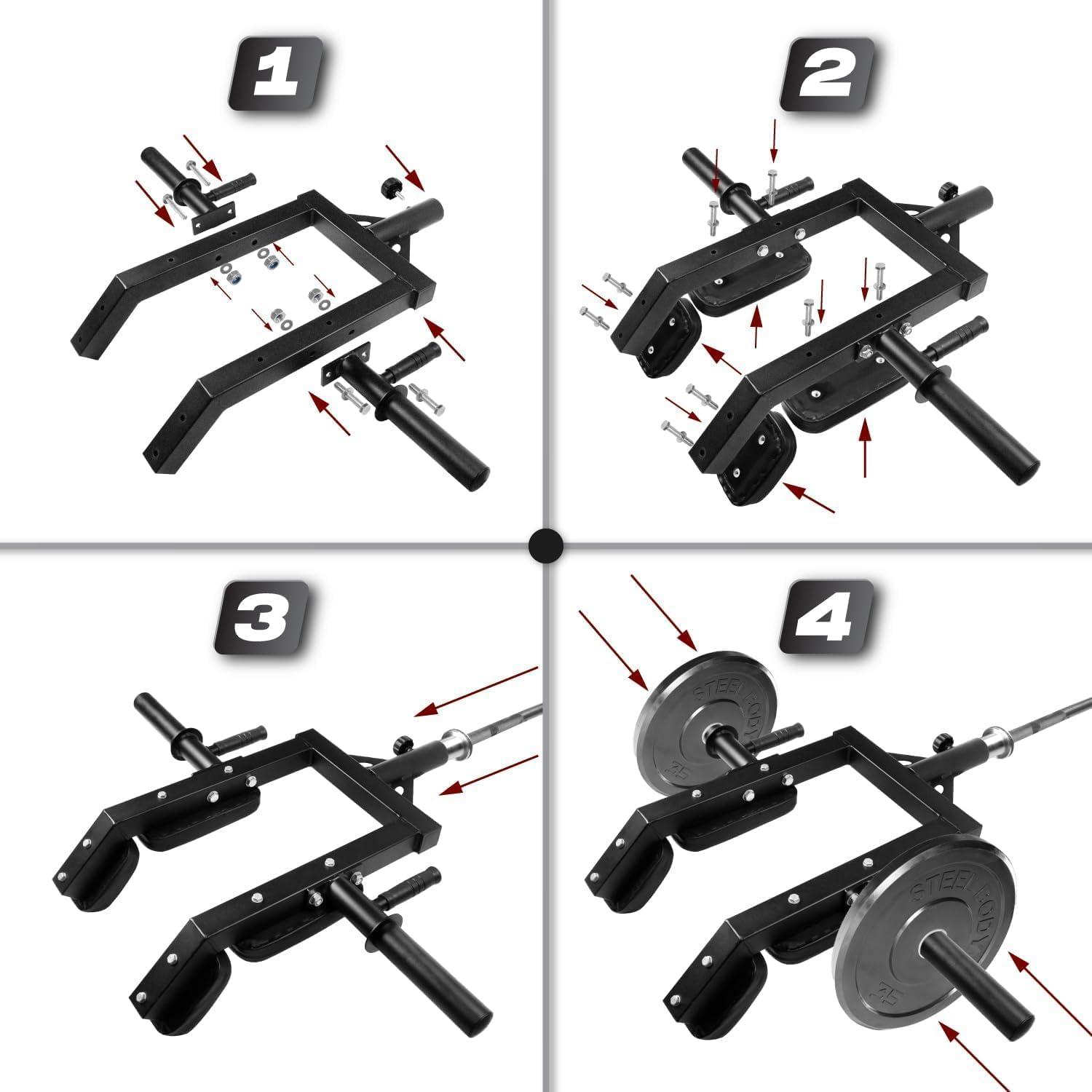 imageYes4All Viking Press Landmine Handle Attachment for 2Inch Olympic Barbell 3 Hand Grip Positions Support Home Gym for Deadlift Squat Workout Increased VersatilityA Black Viking Press