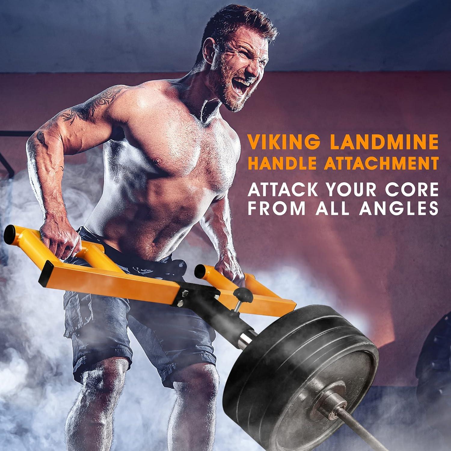 imageYes4All Viking Press Landmine Handle Attachment for 2Inch Olympic Barbell 3 Hand Grip Positions Support Home Gym for Deadlift Squat Workout Increased VersatilityA Black Viking Press Handle
