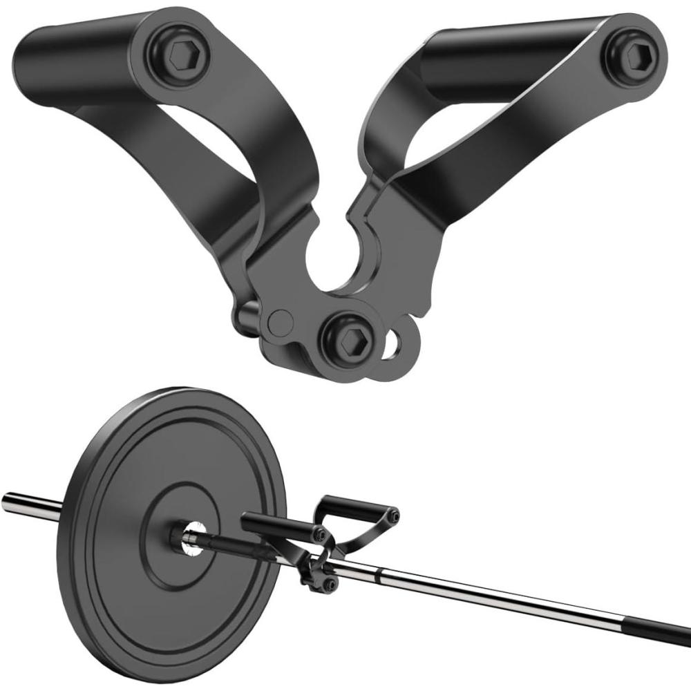 imageAimiDream Double D RowV Bar Landmine Handle Attachment for Barbell Bar Handle Cable Attachment for Weight Workout with NonSlip Rubber Handle Fits Olympic Bars Strength Training BarsBlackDouble