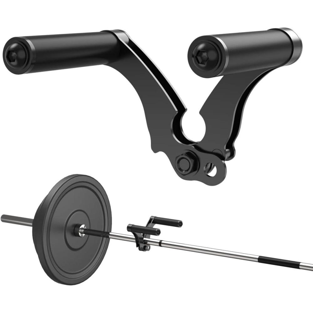 imageAimiDream Double D RowV Bar Landmine Handle Attachment for Barbell Bar Handle Cable Attachment for Weight Workout with NonSlip Rubber Handle Fits Olympic Bars Strength Training BarsBlackSingle