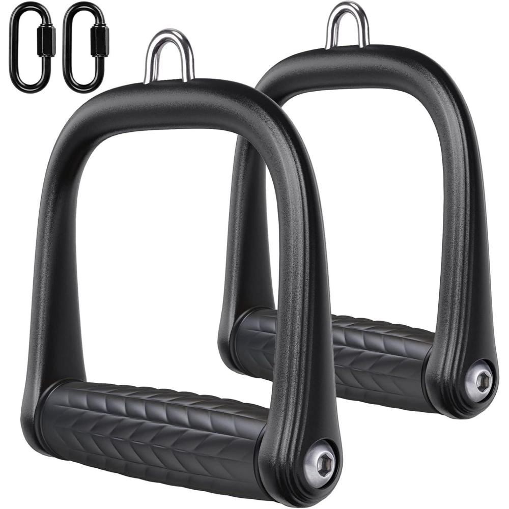 imageBeneLabel D Handle Cable Attachment Cable Attachments for Gym NonSlip and Comfortable Grip Solid Aluminum Alloy Handle Suitable for Home and GymDiamond Pattern
