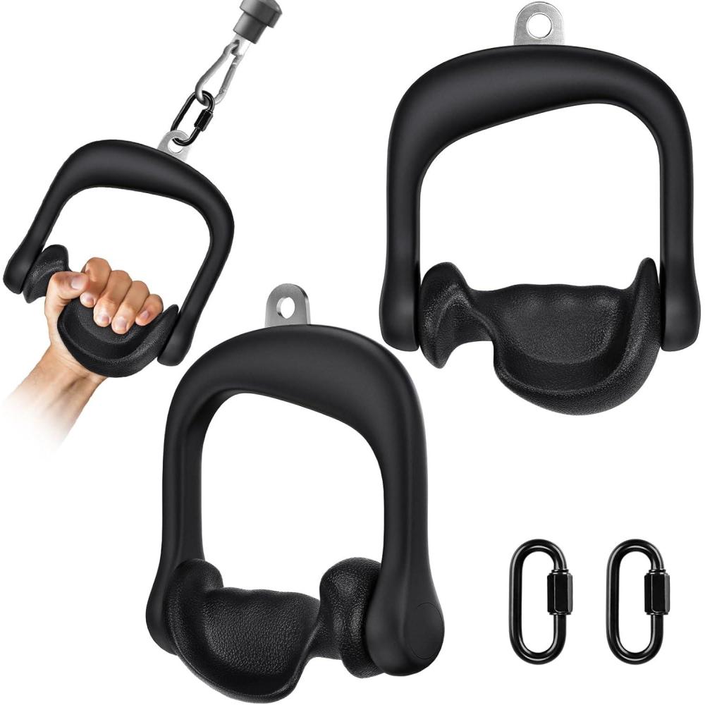 imageBeneLabel D Handle Cable Attachment Cable Attachments for Gym NonSlip and Comfortable Grip Solid Aluminum Alloy Handle Suitable for Home and GymErgonomic Grip D Handle