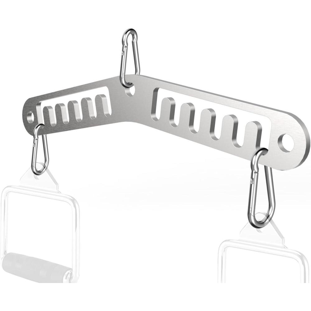 imageDouble to Single Adaptor Plate for Cable Pulley Machines Durable Solid Stainless Steel with 3 Carabiners Suitable for Dual Cable Machines LAT Pulldown Shoulder amp Biceps ExercisesMultiSlot