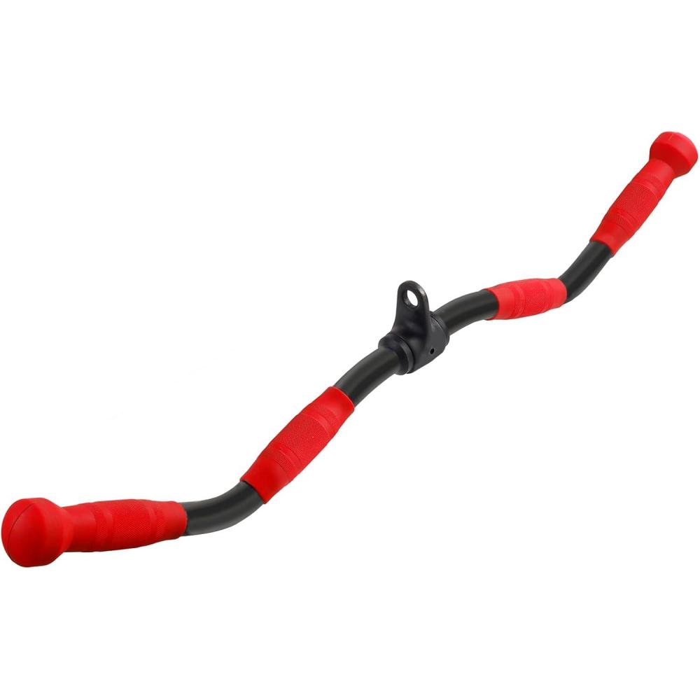 imageETENERGIC Vshaped Bar Straight Rotating Bar Curl LAT Pull Down Bar D Handle Double D Row Handle With PU Grip Environmentally Odorless Lat Pulldown Attachments Cable Machine Attachment for Home GymGMA005