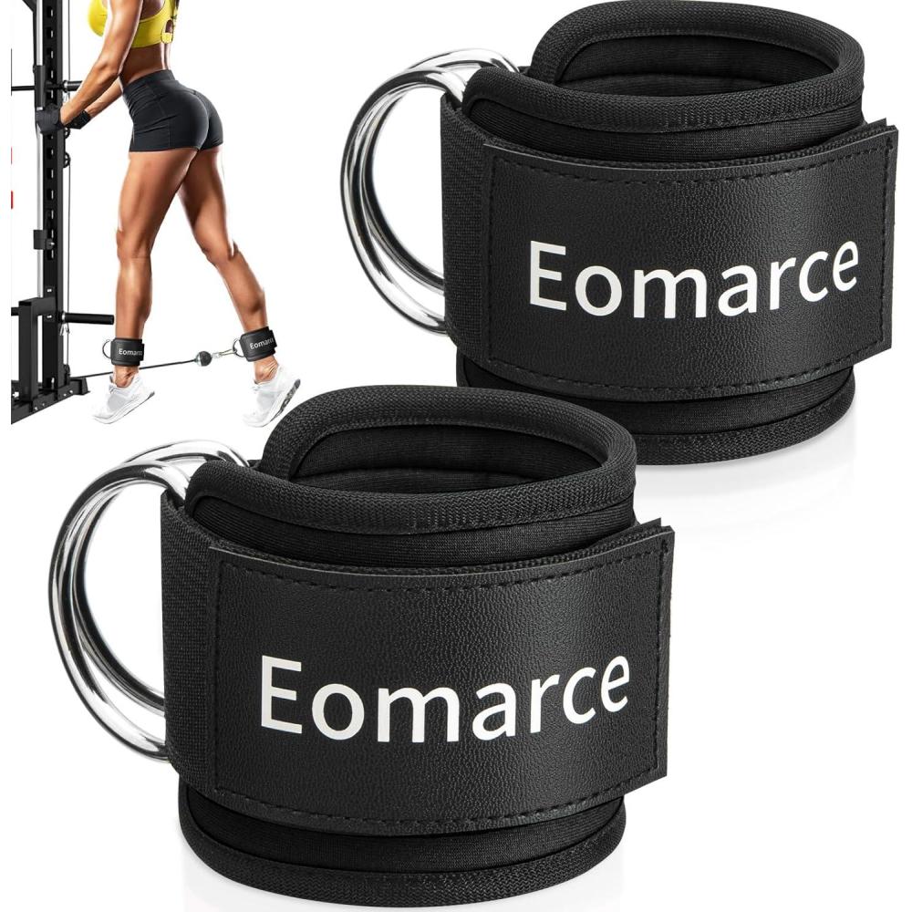 imageEomarce 2PCS Set Premium Cable Kick Back Ankle Straps for Cable Machines Women amp Men Glute Kickback Ankle Strap for Workout Ankle Cuff Cable Attachment Wraps weights Tobilleras Para Mujer Gym Leg