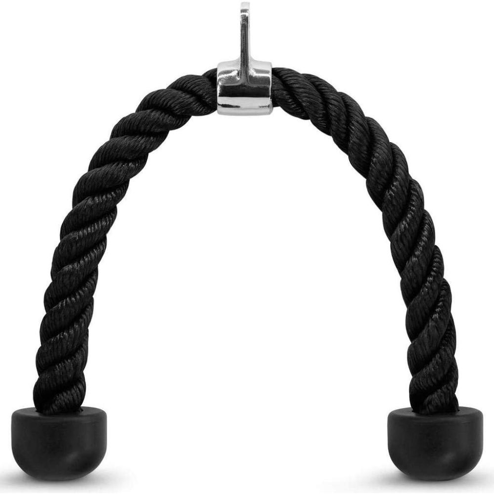 imageFITNESS MANIAC Home Gym Cable Attachment Handle Machine Exercise Chrome PressDown Strength Training Home Gym AttachmentsTricep Rope