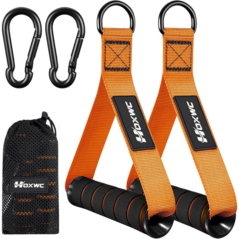 imageHOXWC Cable Handles Gym Equipment Heavy Duty Resistance Band Handles Replacement Exercise Handles for Cable Machine Pulley System Strength Trainer Pull Down Workout Home Gym Cable Attachments1Orange