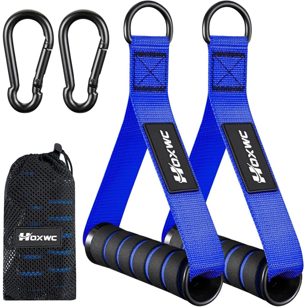 imageHOXWC Cable Handles Gym Equipment Heavy Duty Resistance Band Handles Replacement Exercise Handles for Cable Machine Pulley System Strength Trainer Pull Down Workout Home Gym Cable AttachmentsBlue
