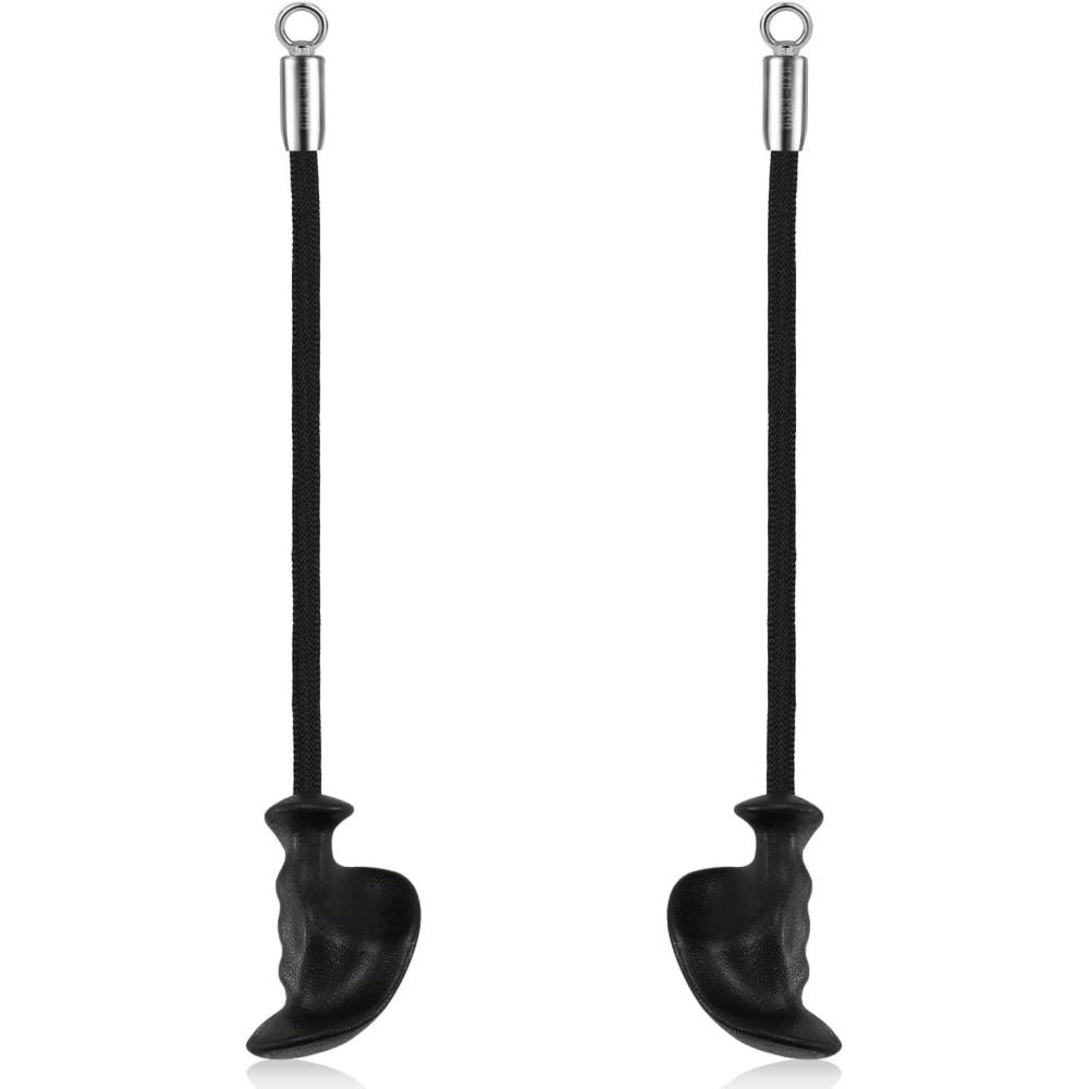 imageHXDERGO Tricep Rope with Ergonomic Handles 36 Inch Tricep Pull Down Rope for Cable Machine Pulley System Triceps Rope Cable Attachment for Gym HomeBlack 2pcs