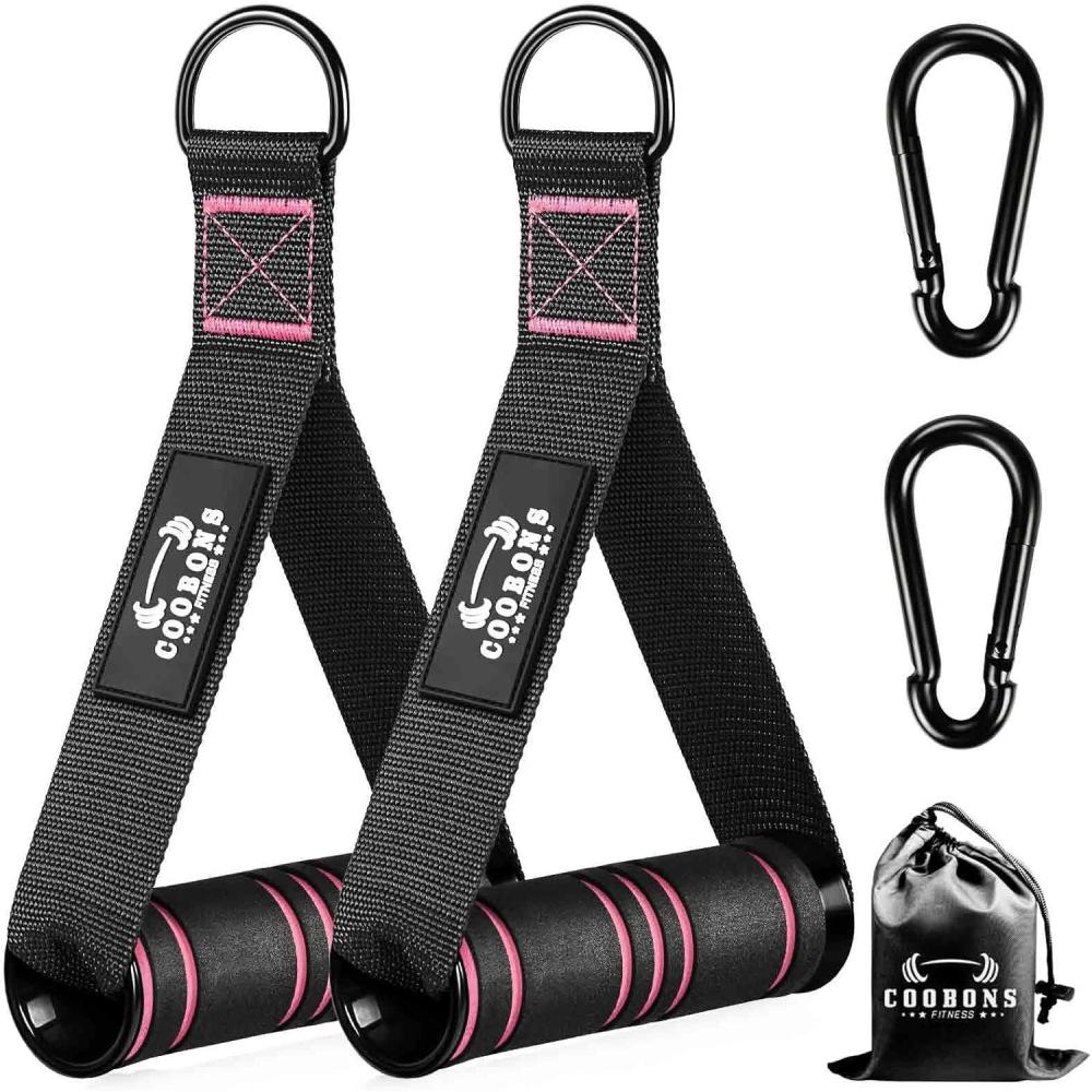 imageHeavy Duty Exercise Handles Gym Cable Handles for Cable Machine Attachments D Handle Cable Attachments Handles for Resistance Bands Workout Accessories Fitness Equipment for Home GymBlack Pink