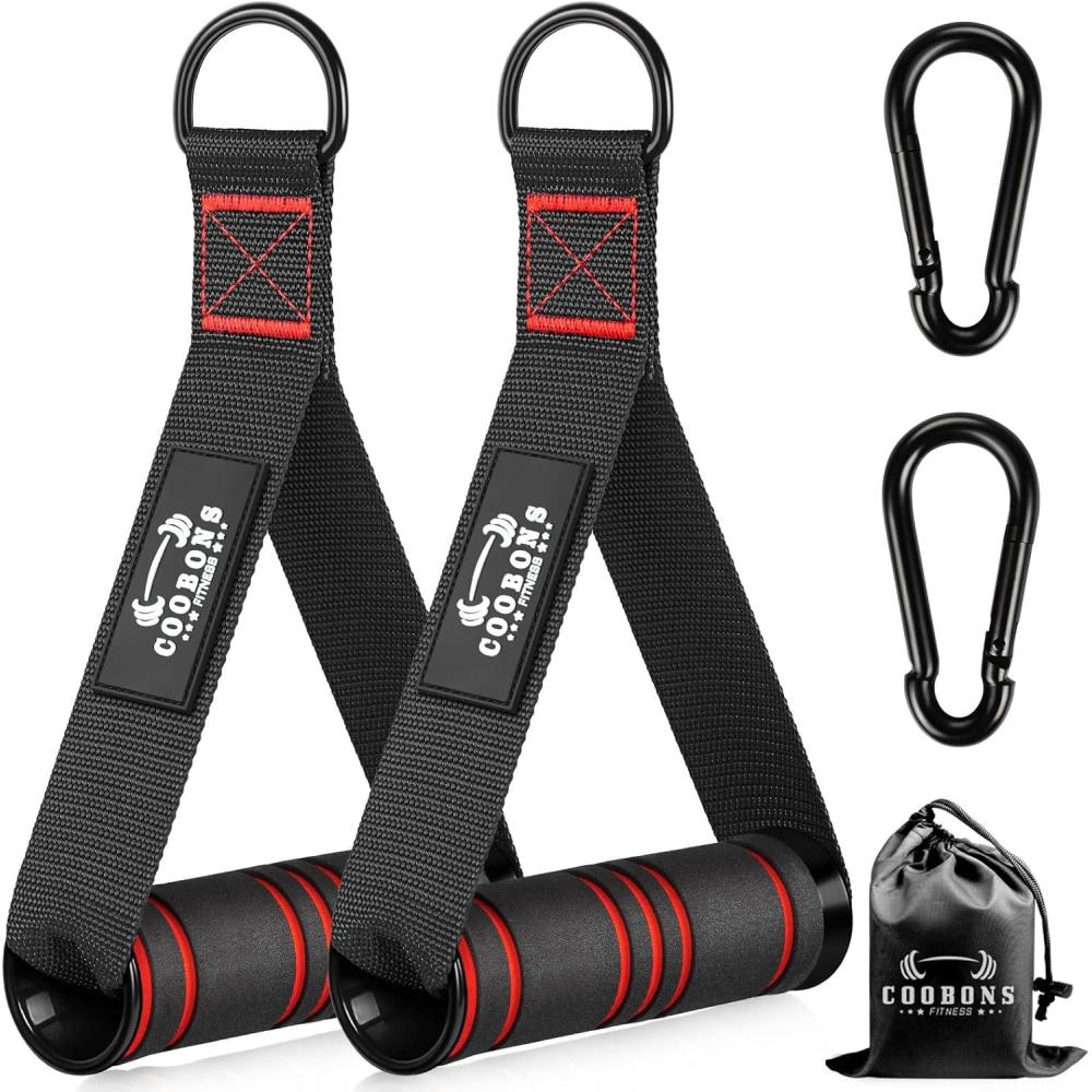 imageHeavy Duty Exercise Handles Gym Cable Handles for Cable Machine Attachments D Handle Cable Attachments Handles for Resistance Bands Workout Accessories Fitness Equipment for Home GymBlack Red