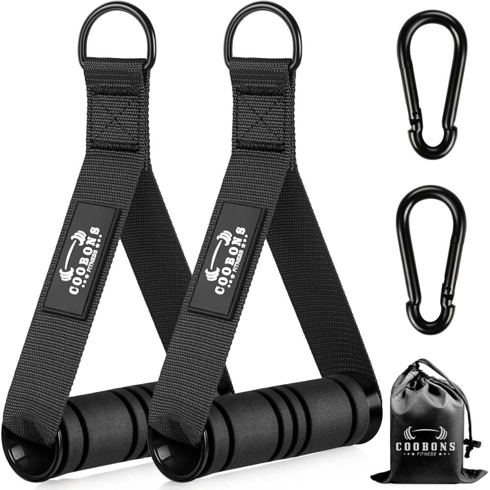 imageHeavy Duty Exercise Handles Gym Cable Handles for Cable Machine Attachments D Handle Cable Attachments Handles for Resistance Bands Workout Accessories Fitness Equipment for Home GymBlack