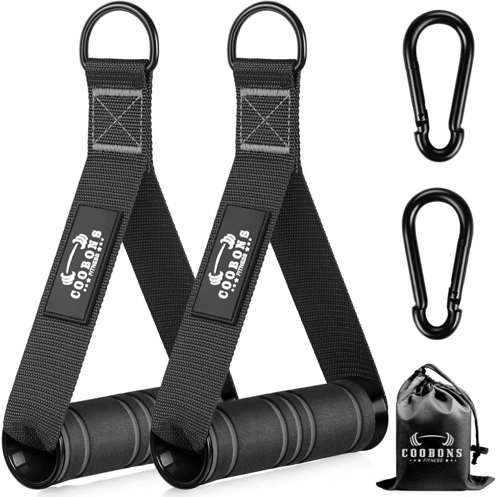 imageHeavy Duty Exercise Handles Gym Cable Handles for Cable Machine Attachments D Handle Cable Attachments Handles for Resistance Bands Workout Accessories Fitness Equipment for Home GymBlack Grey