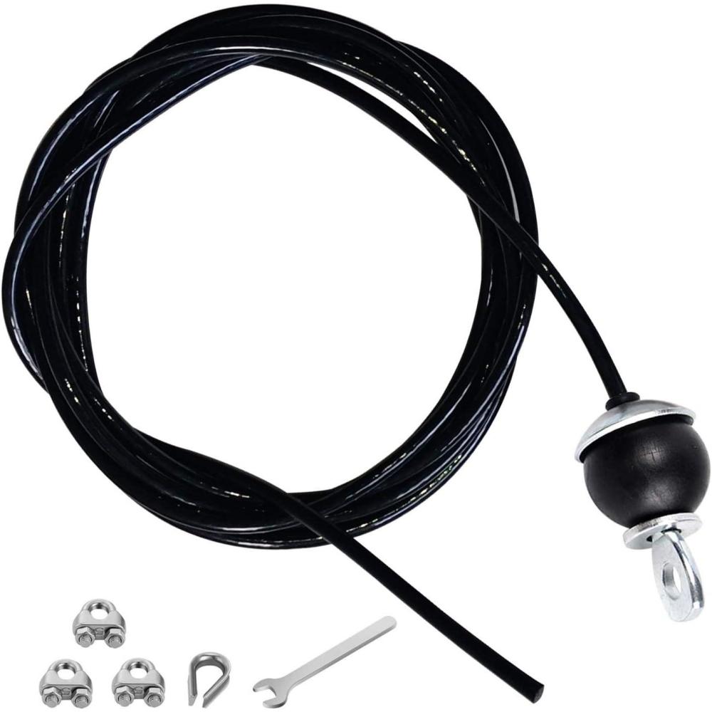 imageHome Gym Fitness LAT Pulldown Cable Replacement 78118 236 Inch 6mm Adjustable Length for Pulley System Cable Machine Workout Equipment Steel Wire Rope with Rubber Stopper Ball 118 Inch236 Inch Adjustable Cable