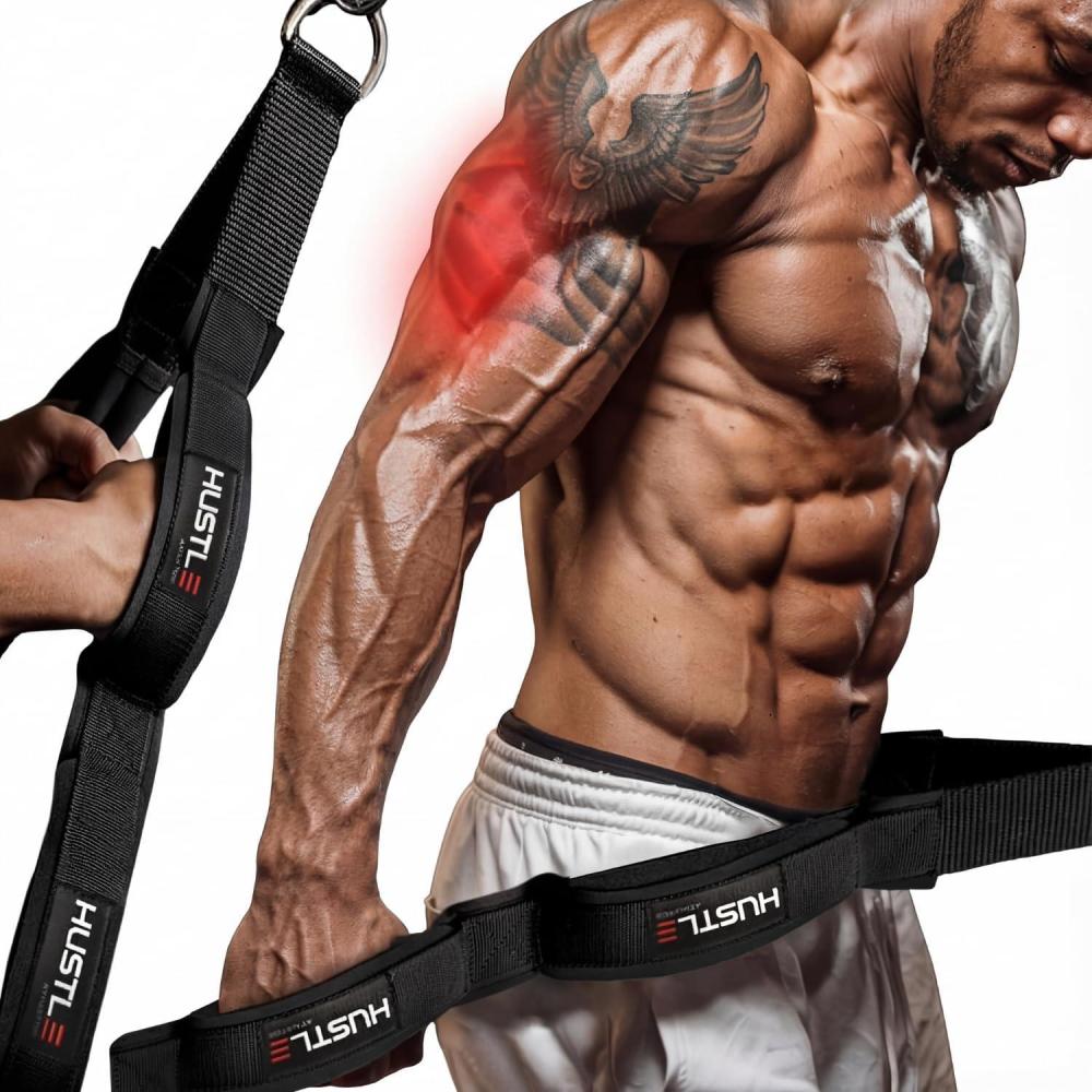imageHustle Athletics Tricep Rope Cable Attachments for Gym Use  Perfect Gym Equipment for HomeGym Accessories  Multi Workout Rope Cable Machine Attachment Best Gym Rope Grip with 4 AntiSlip Handles