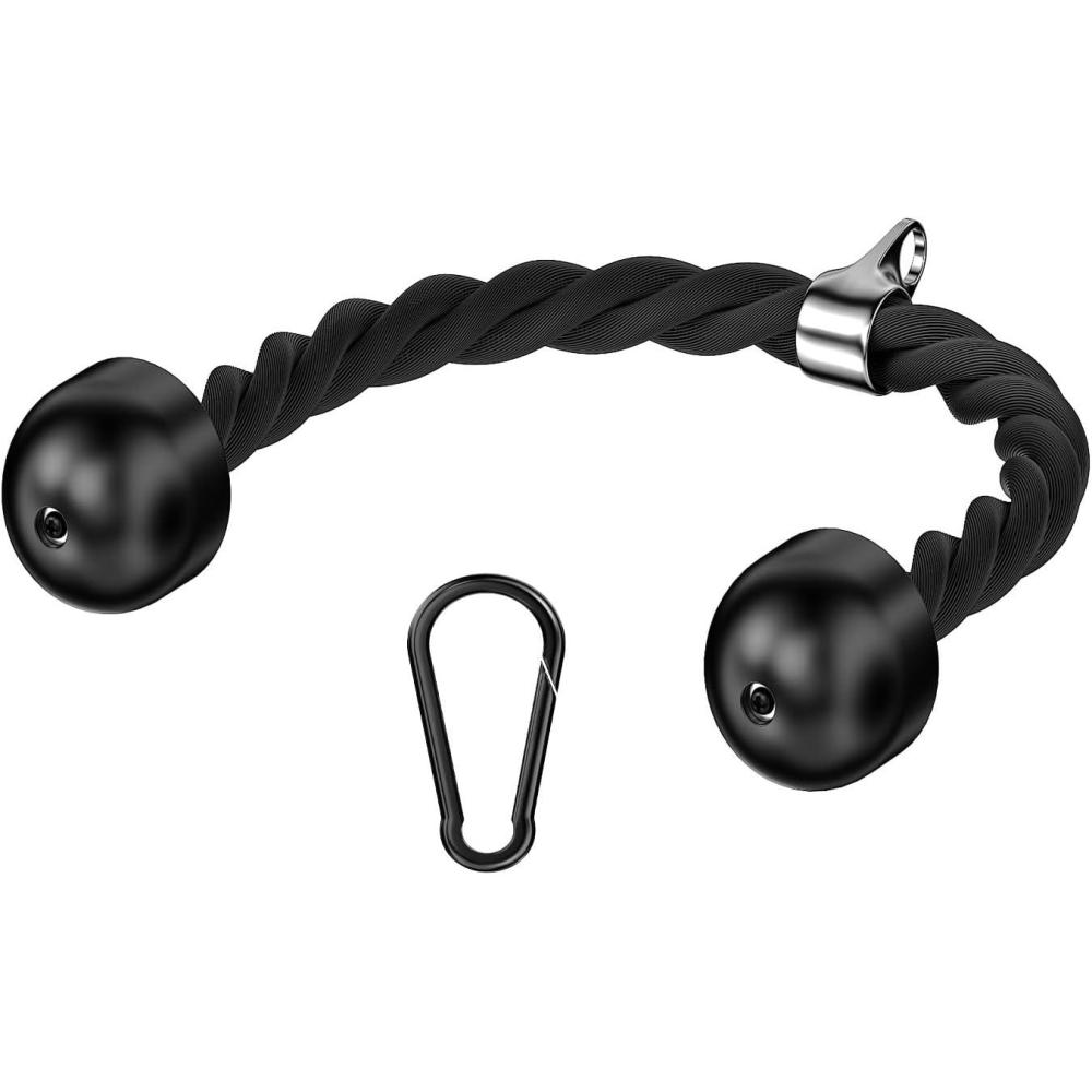imageJOTUPLUN Cable Machine Attachment for Home Gym Tricep Press LAT Pull Down Attachment Tricep Press Down Cable Accessories for Weight Fitness Multiple OptionsTricep Rope  Snap Hooks
