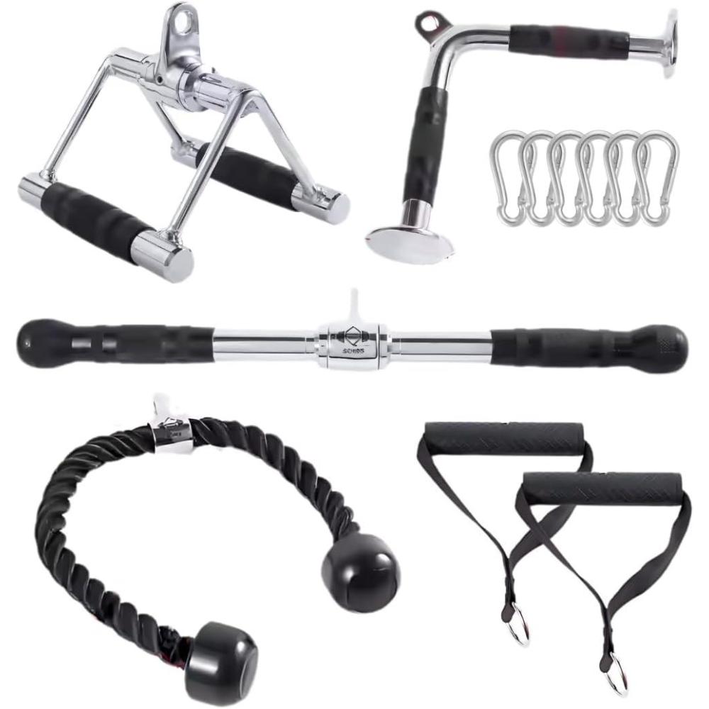 imageSchibs Cable Machine Attachment LAT Pulldown Attachments Cable Machine Accessories for Home Gym