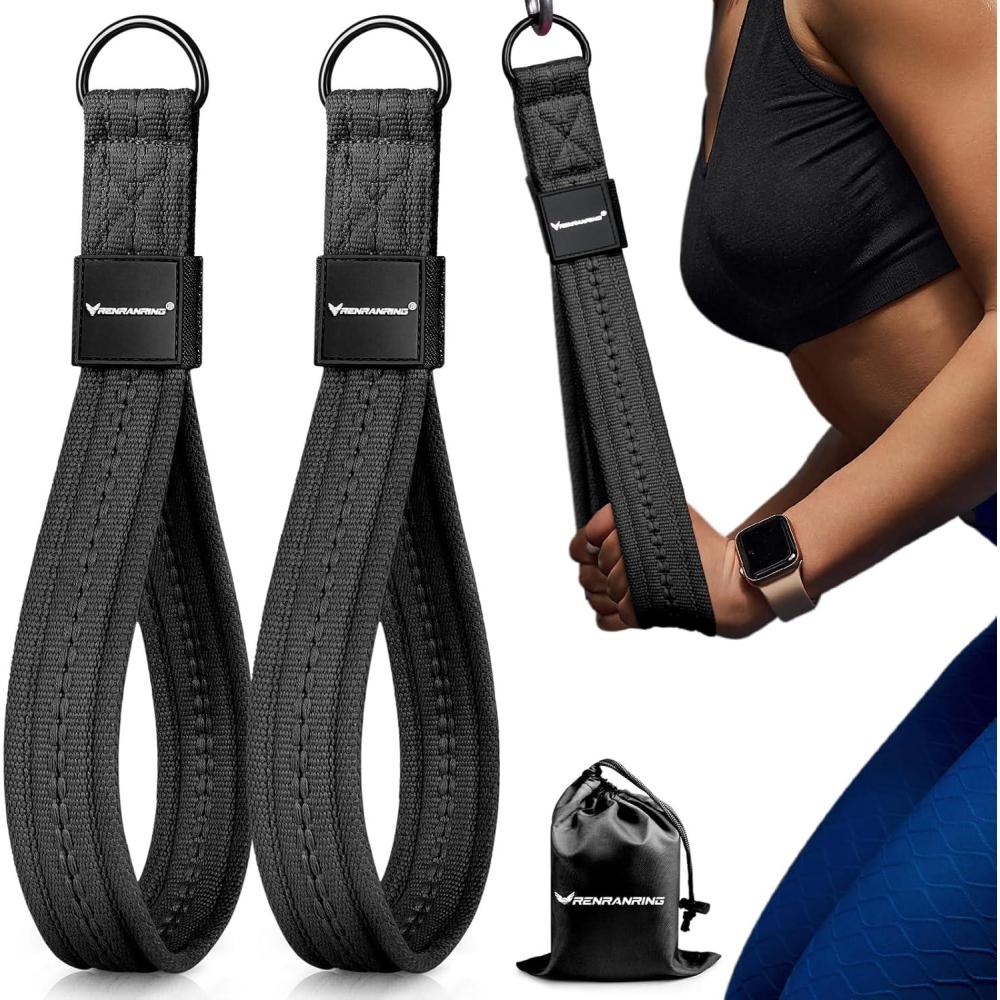 imageTricep Rope Cable Attachment Handles for Gym 13inch Exercise Handles Tricep Pull Down Attachments Rope for Pilates Yoga Strength Trainer Physical Therapy Stretch RecoveryBlack