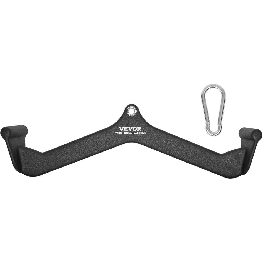 imageVEVOR LAT Pulldown Attachments Cable Machine Rowing Tbar Vbar Tricep Pull Down Bar Back Strength Training Rubber Coated Handle Grip Bicep Curl Tricep LAT Pulldown Bar for Home Gym Fitness23x45x67