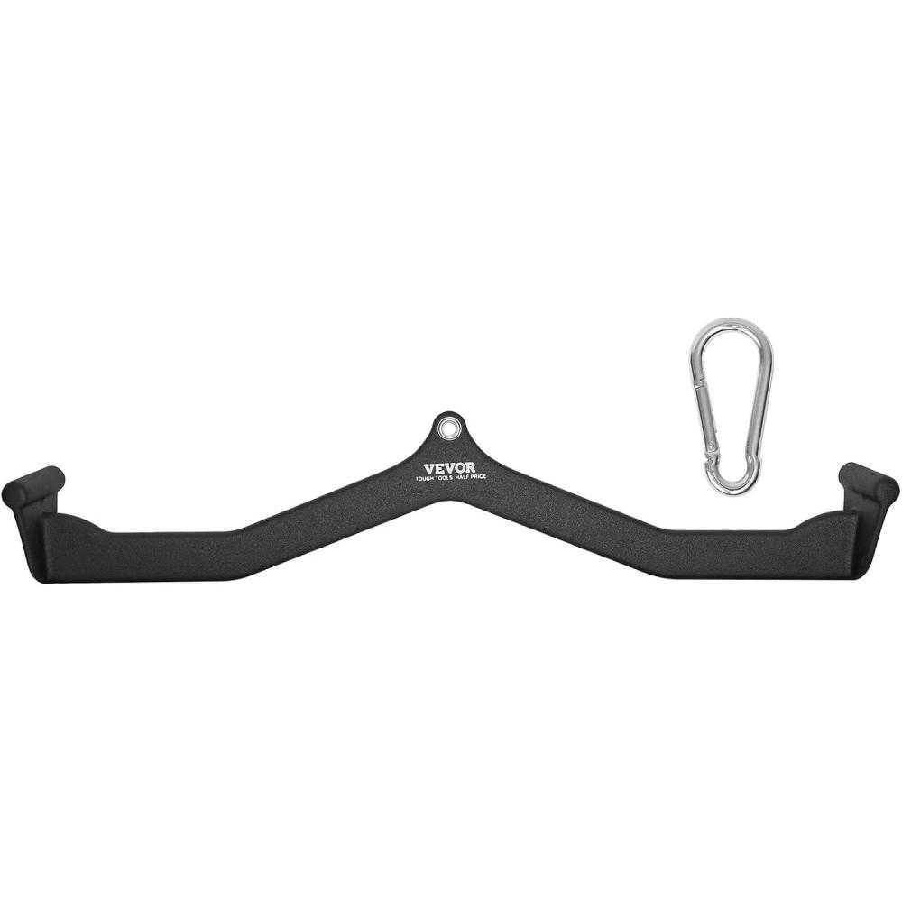 imageVEVOR LAT Pulldown Attachments Cable Machine Rowing Tbar Vbar Tricep Pull Down Bar Back Strength Training Rubber Coated Handle Grip Bicep Curl Tricep LAT Pulldown Bar for Home Gym Fitness33x45x67