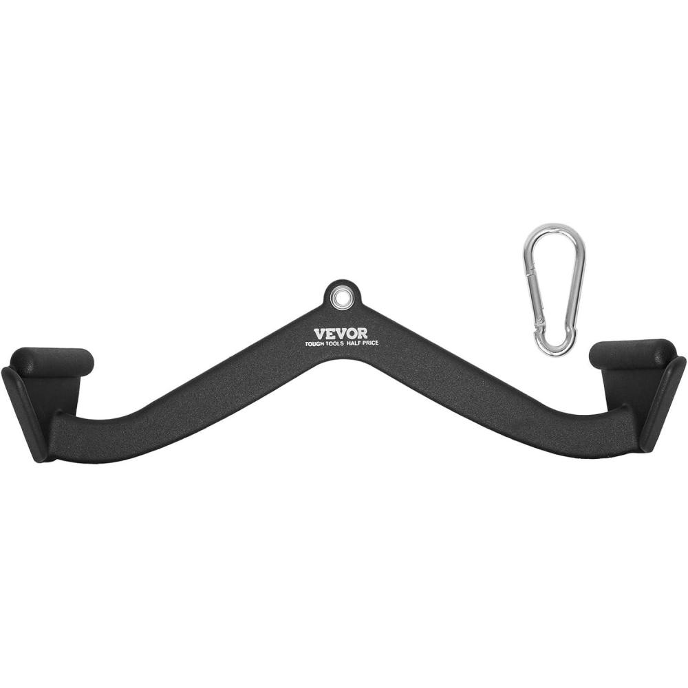 imageVEVOR LAT Pulldown Attachments Cable Machine Rowing Tbar Vbar Tricep Pull Down Bar Back Strength Training Rubber Coated Handle Grip Bicep Curl Tricep LAT Pulldown Bar for Home Gym Fitness24x55x67