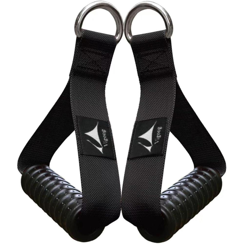 imageVigoog Heavy Duty Gym Workout Handles Attachment for Cable MachineResistance BandPulley System Home Exercise Equipment Compatible with BowflexTotal and Smith Comfortable and Stronger GripCarbon Black xw