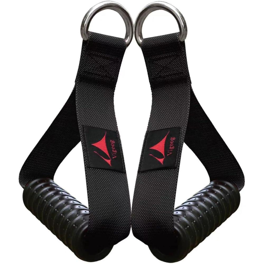 imageVigoog Heavy Duty Gym Workout Handles Attachment for Cable MachineResistance BandPulley System Home Exercise Equipment Compatible with BowflexTotal and Smith Comfortable and Stronger GripSpace Black