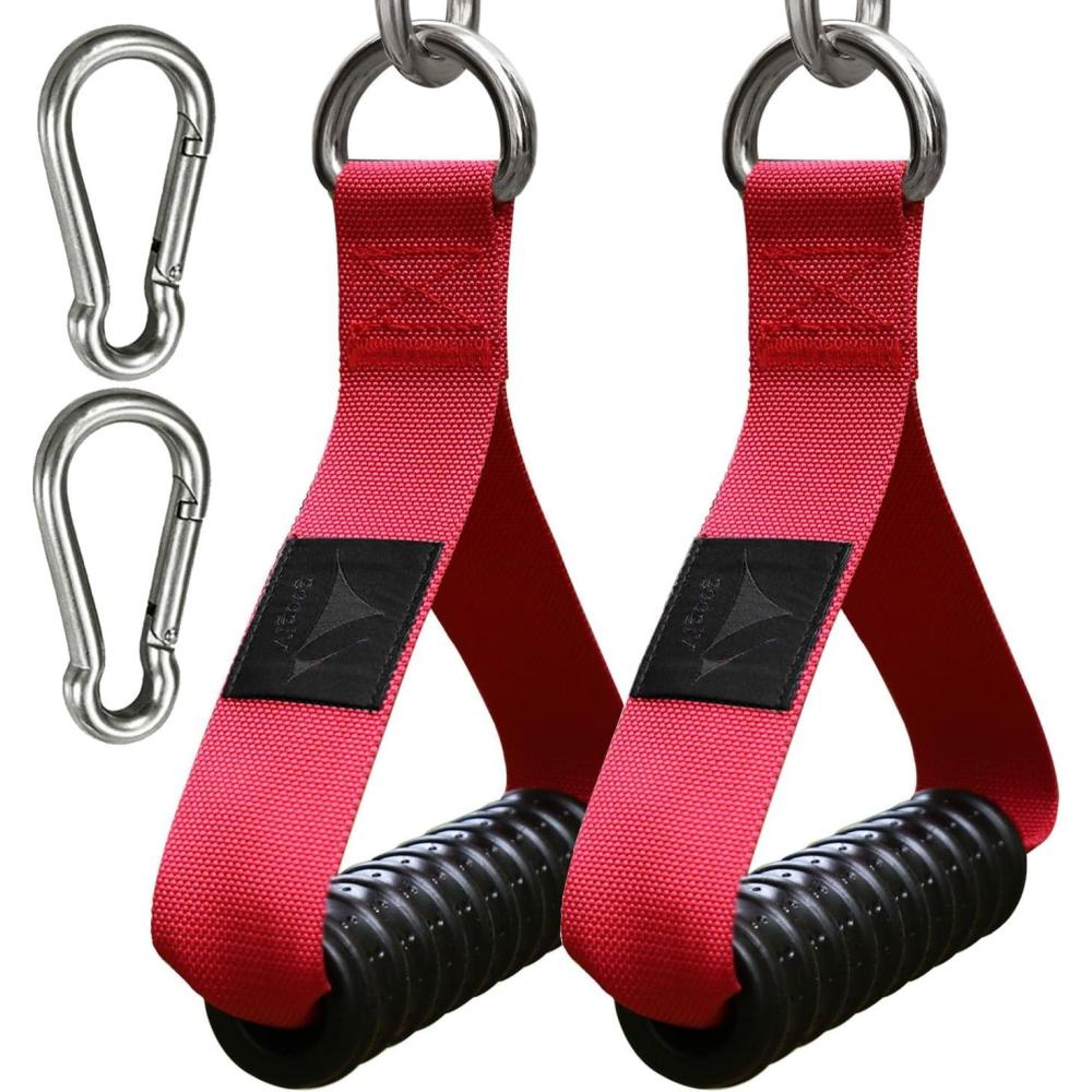 imageVigoog Heavy Duty Workout Handle Attachment for Cable Machine Pulley System amp Resistance Bands NonSlip Comfort Exercise Grip for Gym Home Fitness EquipmentGlory Red XG