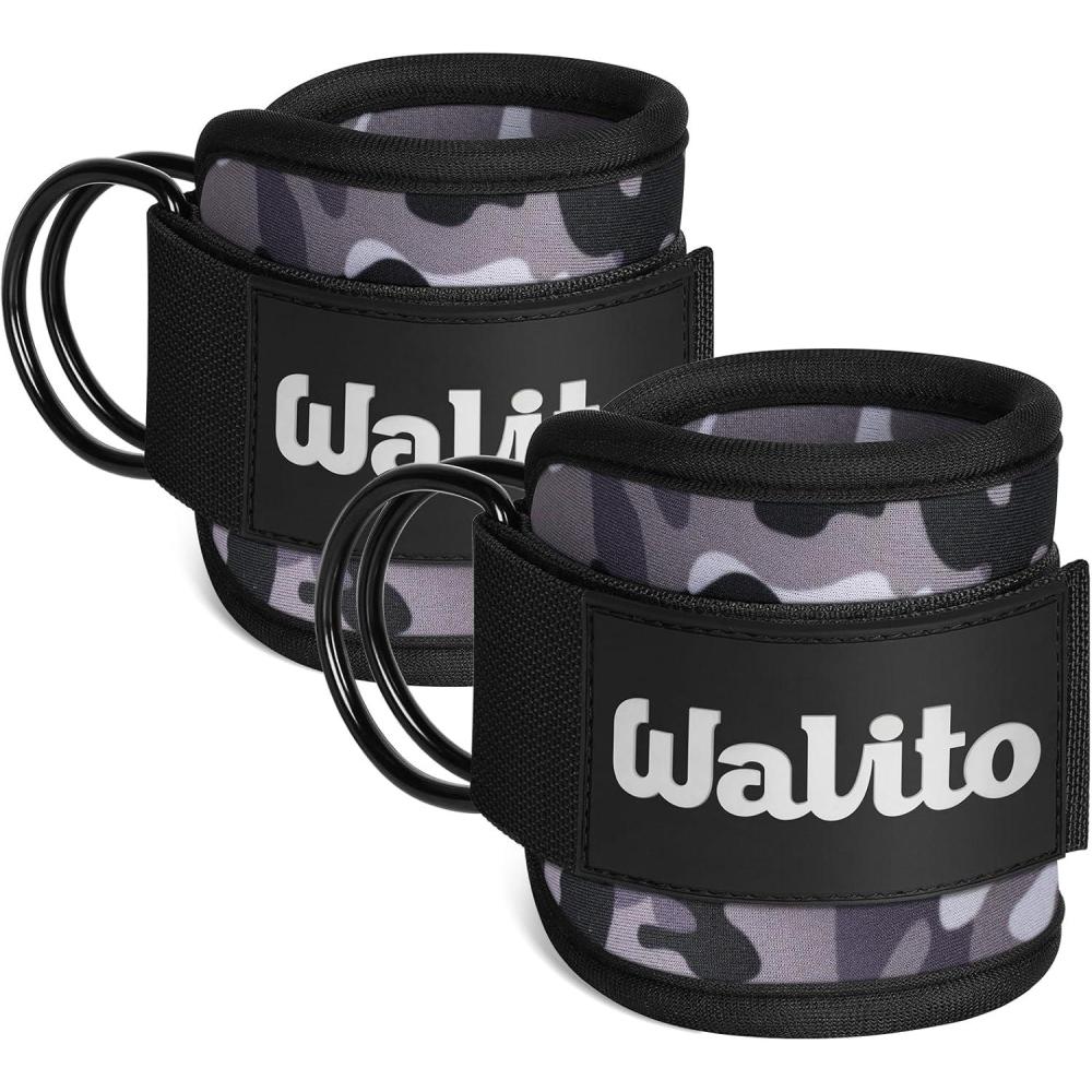 imageWALITO Gym Ankle Straps for Cable Machines Women amp Men  Glute Kickback Ankle Cuff Adjustable Cable Machine Accessories for Leg Extensions Hip Abductors amp Lower Body WorkoutsPairCamouflage