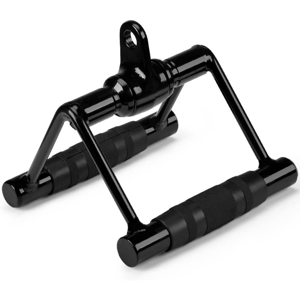 imageYes4All Cable Machine Attachment Double D Handle amp Tricep Rope Cable Attachment Weight Machine Accessories Load 880 LB for Home GymE Double D Handle Black