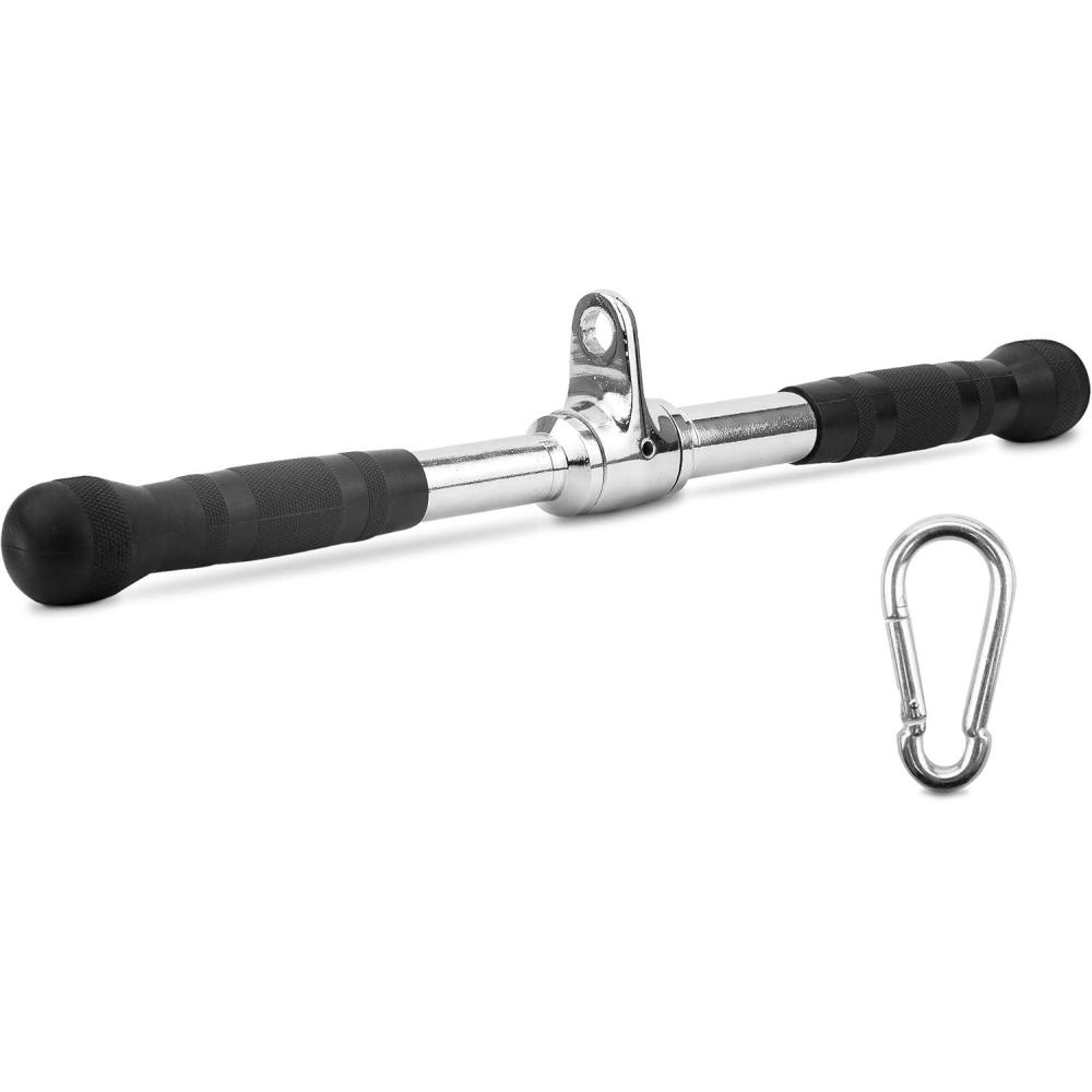imageYes4All Cable Machine Attachment Double D Handle amp Tricep Rope Cable Attachment Weight Machine Accessories Load 880 LB for Home GymH Metal rotating bar rubber chrome