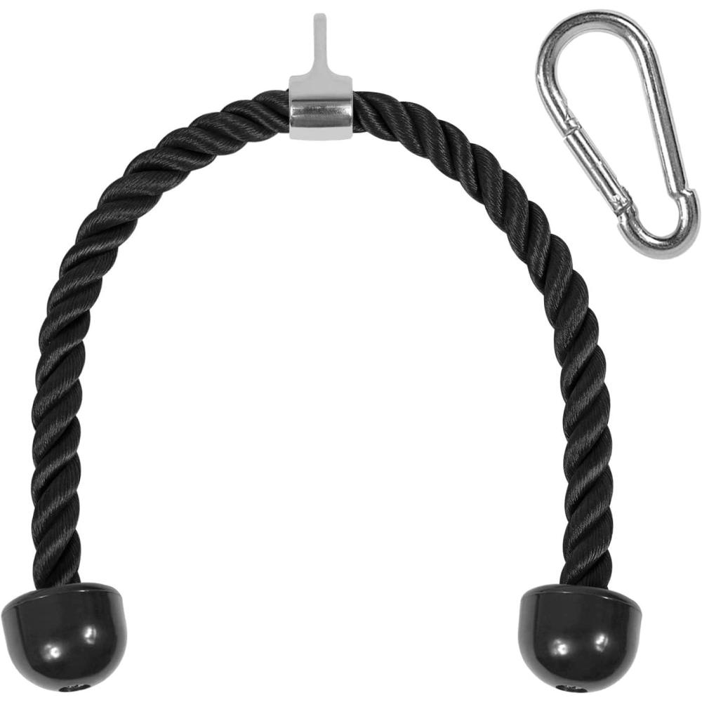 imageYes4All Deluxe Tricep Rope Cable Attachment 27 amp 36 inch with 4 Colors Exercise Machine Attachments Pulley System Gym Pull Down Rope with CarabinerB 36 Black
