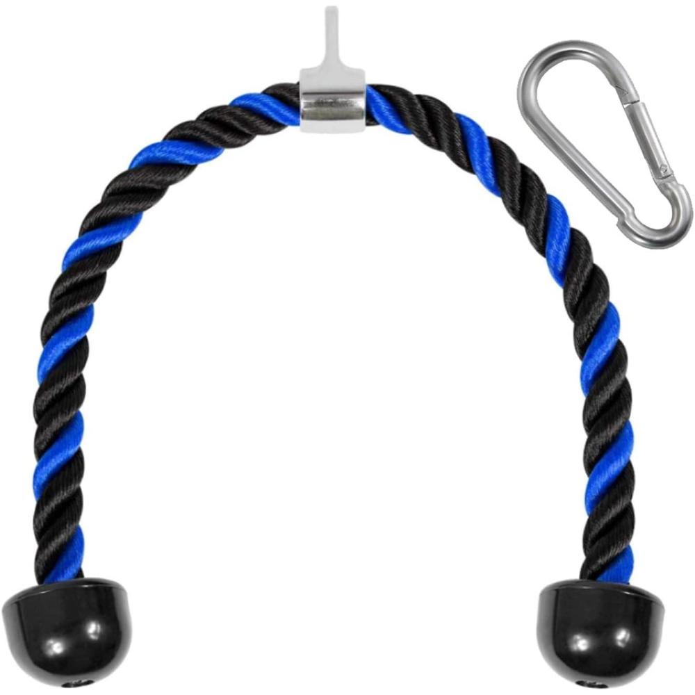 imageYes4All Deluxe Tricep Rope Cable Attachment 27 amp 36 inch with 4 Colors Exercise Machine Attachments Pulley System Gym Pull Down Rope with CarabinerH 36 Blue Black