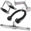 E. Tricep Rope + Double D + Straight Bar + V Bar