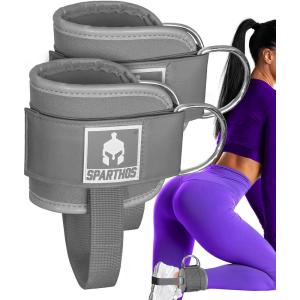Sparthos Kickback Ankle Straps for Cable Machines(Iron Gray (Pack of 2))
