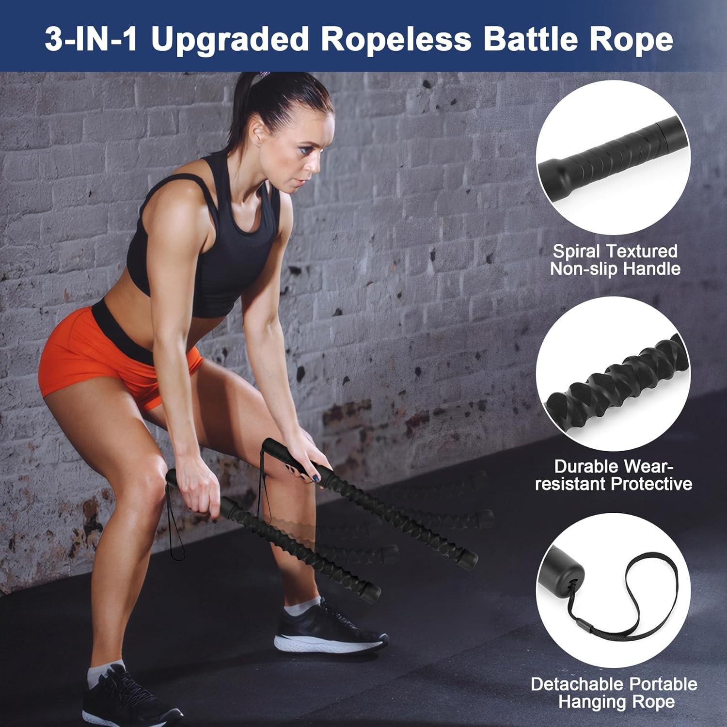imageASIEIT Weight Pulley System for Home Gym Upgraded Cable Pulley Attachments for Garage Gym Durable Cable Machine for LAT Pull Down Biceps Curl Tricep Shoulder WorkoutRopeless Battle Ropes