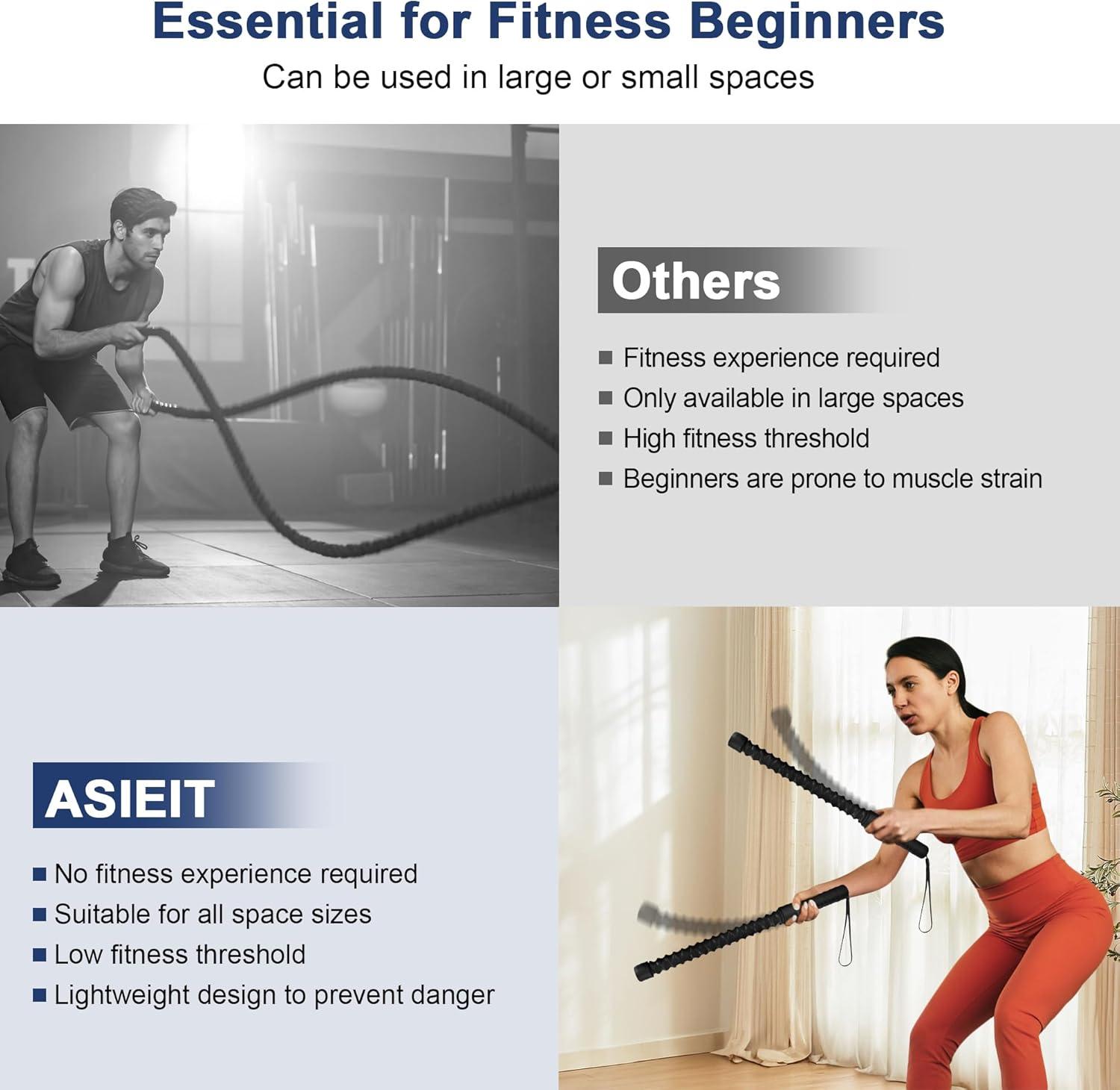 imageASIEIT Weight Pulley System for Home Gym Upgraded Cable Pulley Attachments for Garage Gym Durable Cable Machine for LAT Pull Down Biceps Curl Tricep Shoulder WorkoutRopeless Battle Ropes