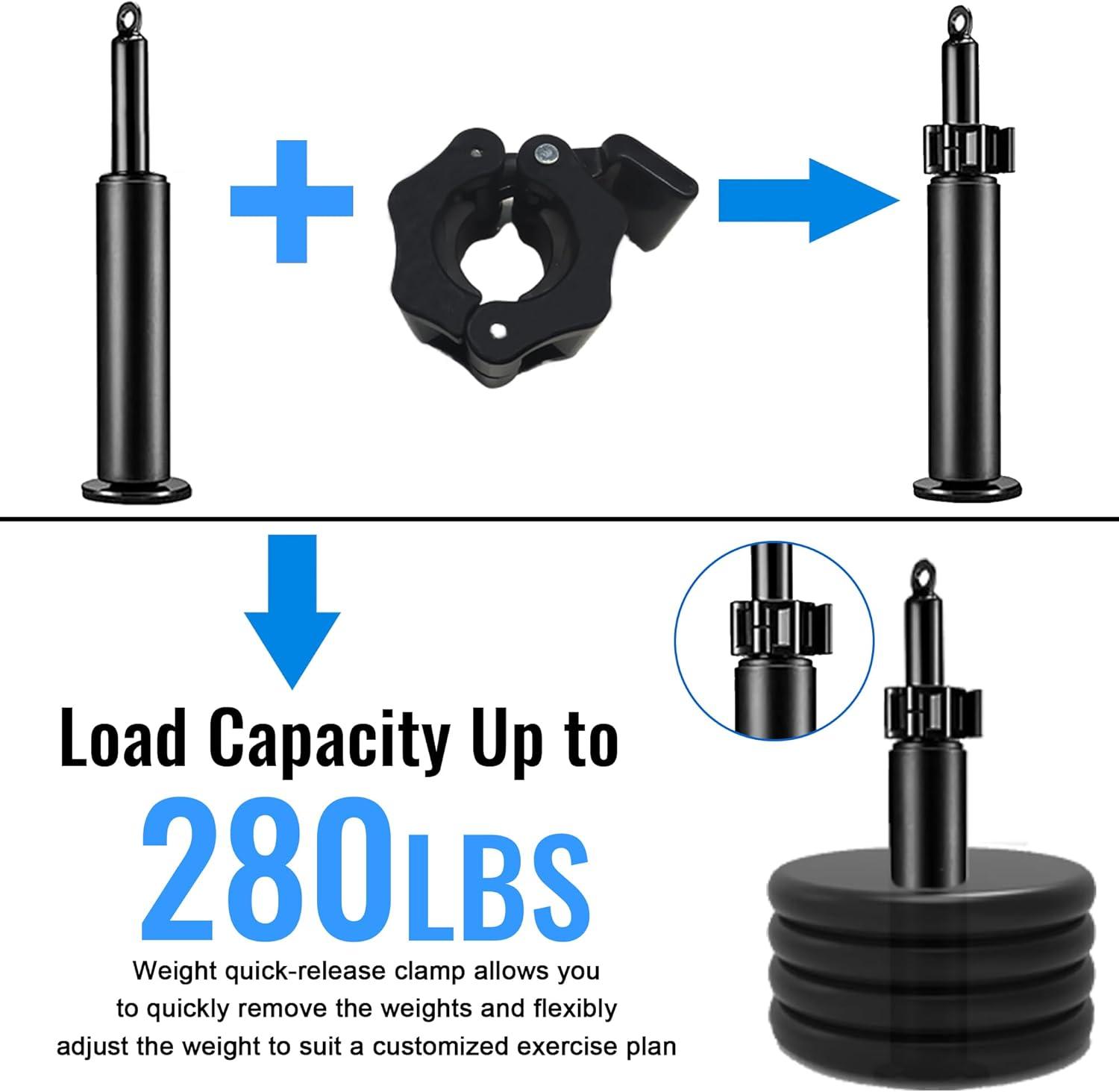 imageASIEIT Weight Pulley System for Home Gym Upgraded Cable Pulley Attachments for Garage Gym Durable Cable Machine for LAT Pull Down Biceps Curl Tricep Shoulder WorkoutPulley System 13 pcs