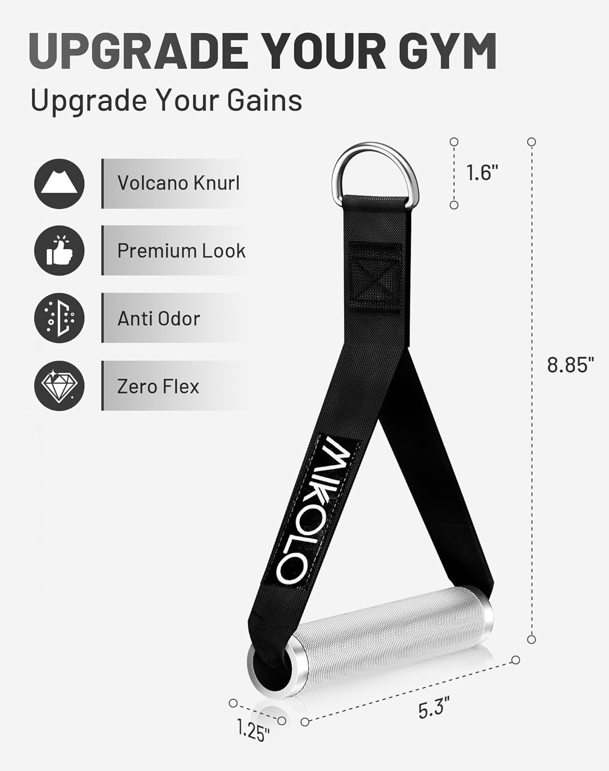 imageMikolo Aluminum Alloy Cable Machine Handles Exercise Handles D Handle Cable Attachments for Gym Durable Cable Machine Attachment for Cable Crossover TrainingAluminum Alloy Handles Without Bearing