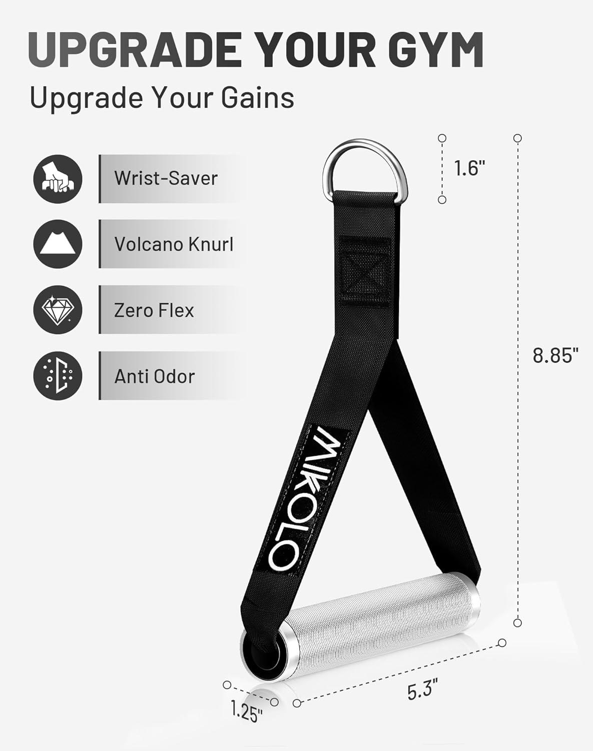 imageMikolo Aluminum Alloy Cable Machine Handles Exercise Handles D Handle Cable Attachments for Gym Durable Cable Machine Attachment for Cable Crossover TrainingAluminum Alloy Handles with Bearing